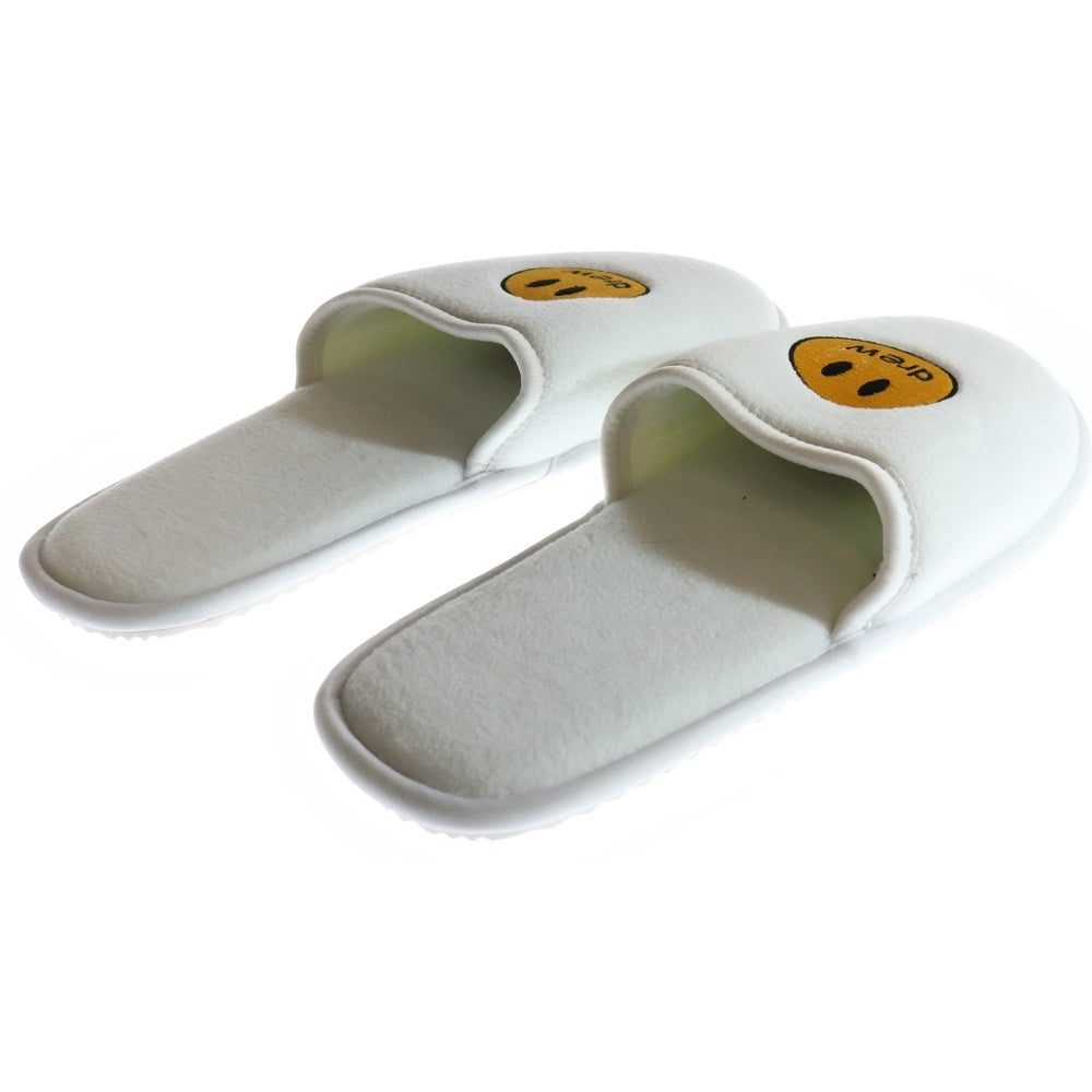 drew house(ドリューハウス) MASCOT HOUSE SLIPPERS マスコット ロゴエンブロイダリー ルームスリッパ サンダル シューズ ホワイト