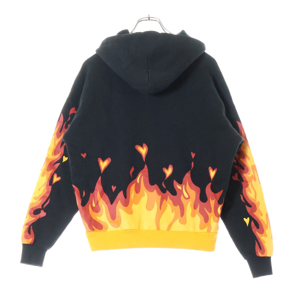 drew house(ドリューハウス) 22AW FIRE HOODIE ファイアー フロントロゴ プルオーバー スウェットパーカー ブラック/レッド