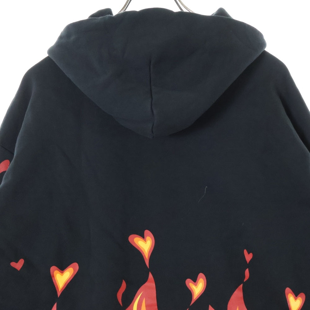 drew house(ドリューハウス) 22AW FIRE HOODIE ファイアー フロントロゴ プルオーバー スウェットパーカー ブラック/レッド