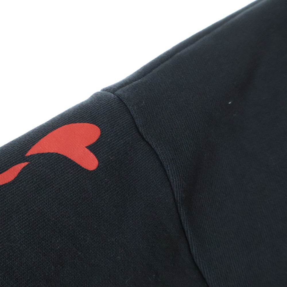 drew house(ドリューハウス) 22AW FIRE HOODIE ファイアー フロントロゴ プルオーバー スウェットパーカー ブラック/レッド