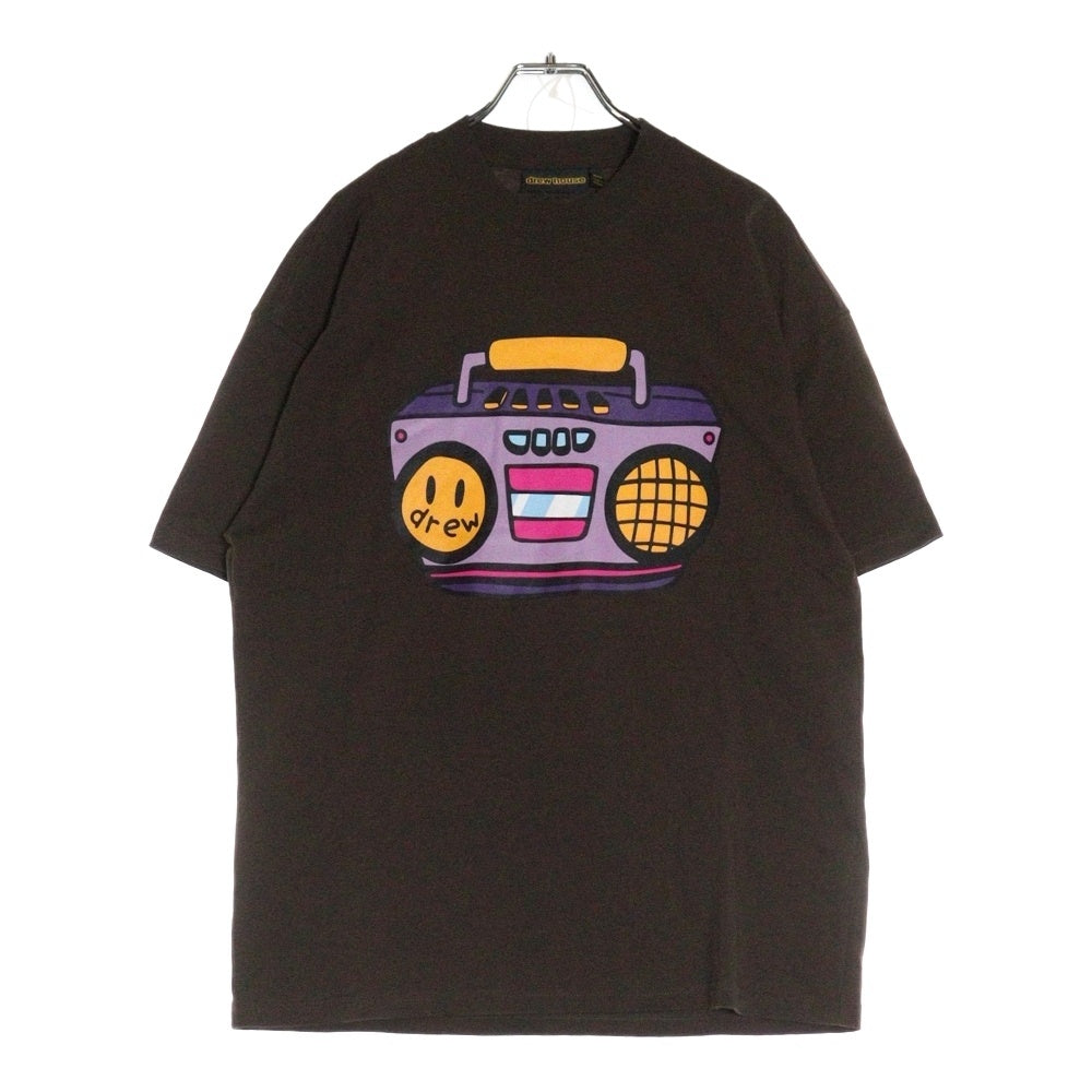 drew house(ドリューハウス) BOOMBOX S/S TEE ブームボックス ラジオ フロントプリント クルーネック半袖Tシャツ カットソー ブラウン