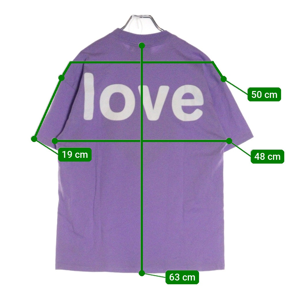 drew house(ドリューハウス) LOVE S/S TEE ハートプリント ラブ クルーネック半袖Tシャツ カットソー パープル/イエロー