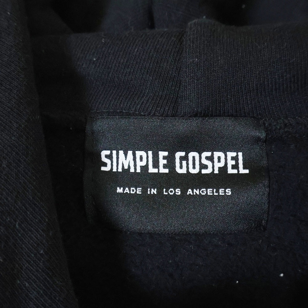 SIMPLE GOSPEL(シンプルゴスペル) RACISM IS EVIL フロントプリント プルオーバー スウェットパーカー フーディ ブラック