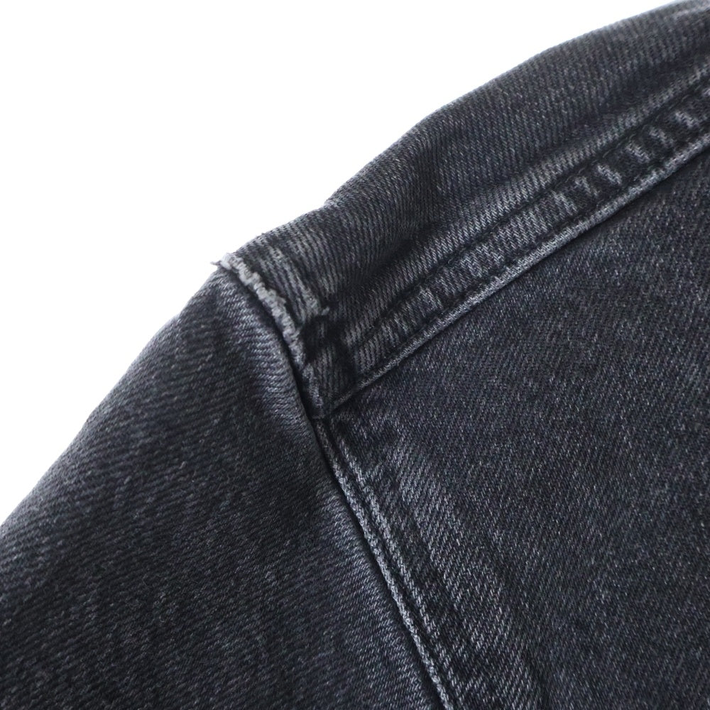 drew house(ドリューハウス) 21SS CHENILLE MASCOT PATCH TRCKER JACKET シェニール マスコットロゴパッチ デニム トラッカージャケット ブラック/イエロー