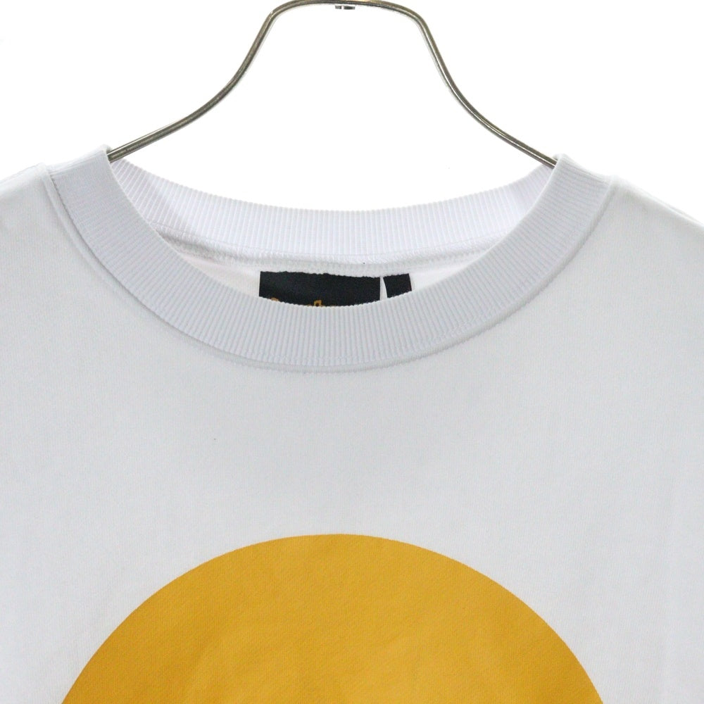 drew house(ドリューハウス) INFINITE JOY BOXY CREWNECK インフィニット フロントロゴプリント クルーネック スウェットトレーナー ホワイト/イエロー
