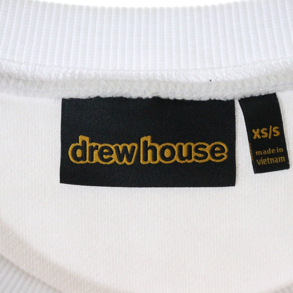drew house(ドリューハウス) INFINITE JOY BOXY CREWNECK インフィニット フロントロゴプリント クルーネック スウェットトレーナー ホワイト/イエロー