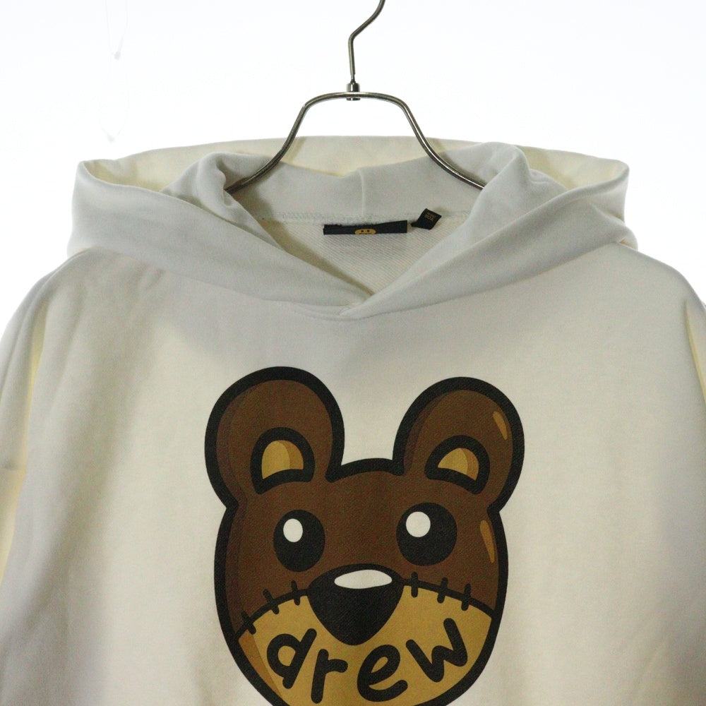drew house(ドリューハウス) THEODREW HOODIE フロントプリント プルオーバー スウェットパーカー フーディ ホワイト/ブラウン
