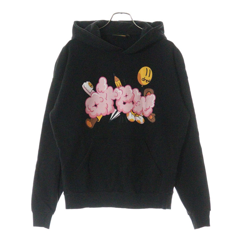 drew house(ドリューハウス) 22AW DOODLE HOODIE ドゥードゥル フロントプリント プルオーバー スウェットパーカー フーディ ブラック