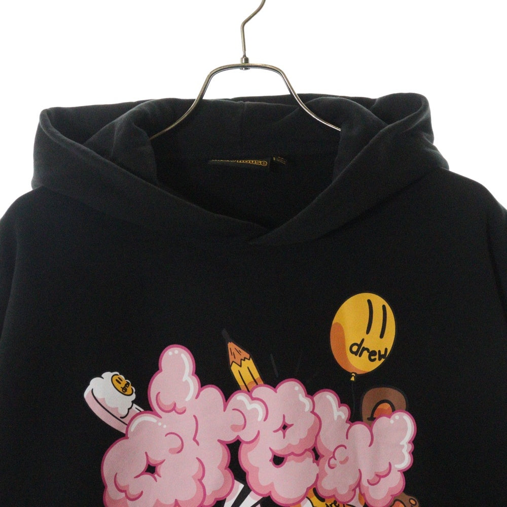 drew house(ドリューハウス) 22AW DOODLE HOODIE ドゥードゥル フロントプリント プルオーバー スウェットパーカー フーディ ブラック