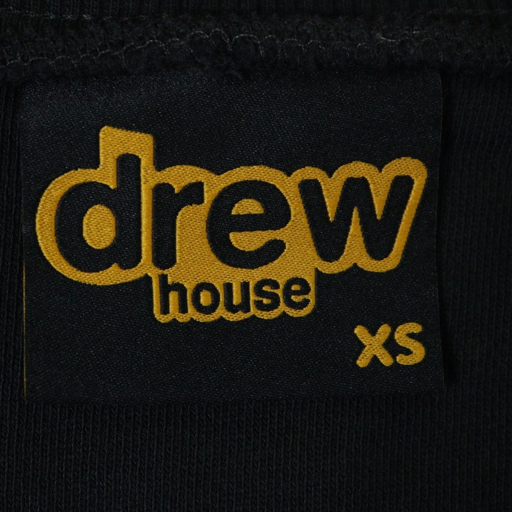 drew house(ドリューハウス) フロントロゴプリント クルーネック スウェットトレーナー ブラック/イエロー