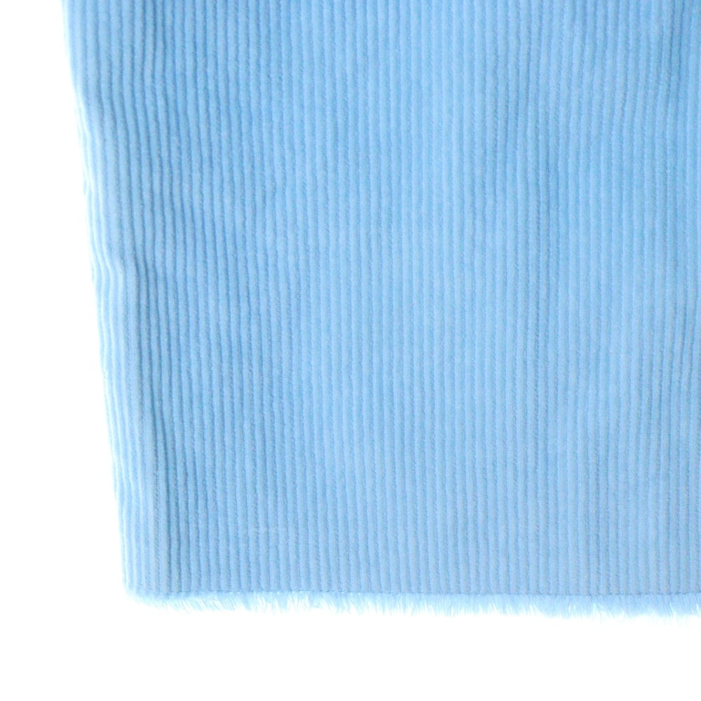 drew house(ドリューハウス) 22SS CORDUROY SS SHIRT コーデュロイ フロントマスコットロゴ刺繍 半袖シャツ ブルー