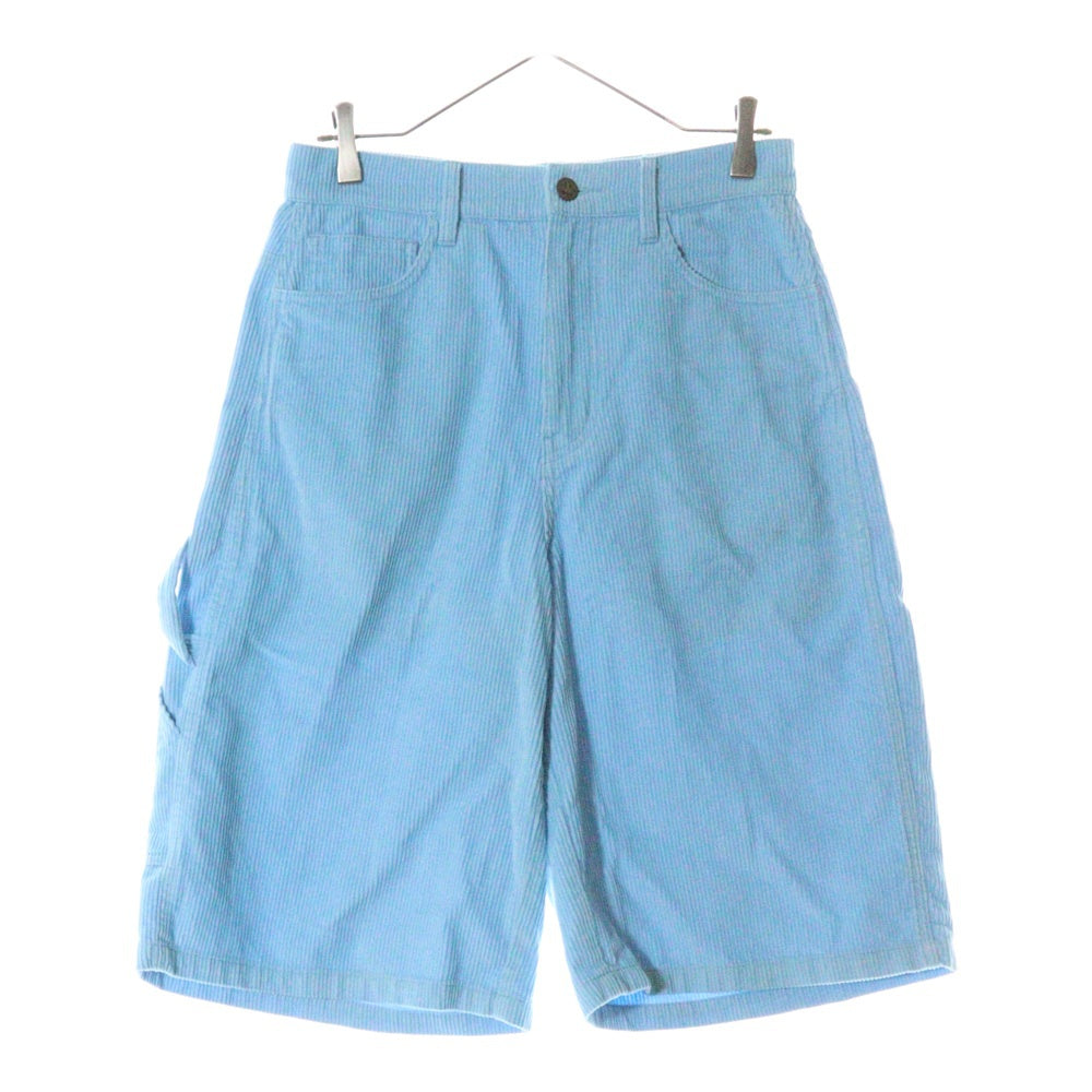 drew house(ドリューハウス) 22SS CORDUROY SS SHORT コーデュロイ マスコットロゴ刺繍 ワークハーフパンツ ショーツ ブルー
