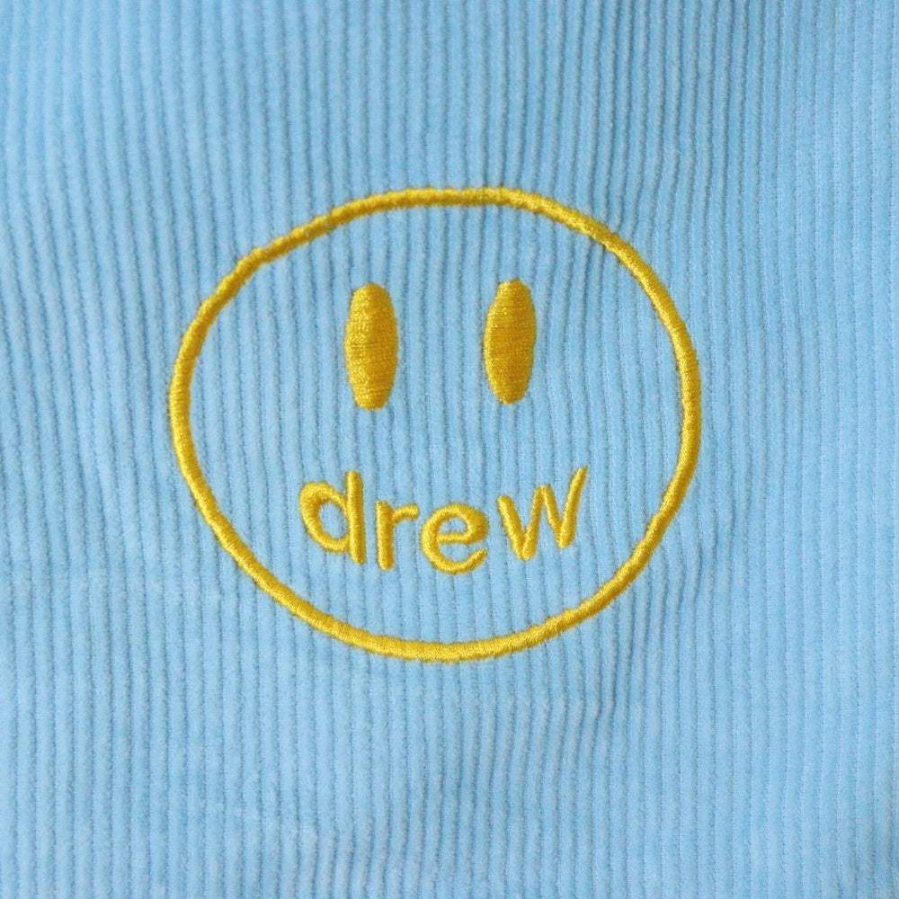 drew house(ドリューハウス) 22SS CORDUROY SS SHORT コーデュロイ マスコットロゴ刺繍 ワークハーフパンツ ショーツ ブルー