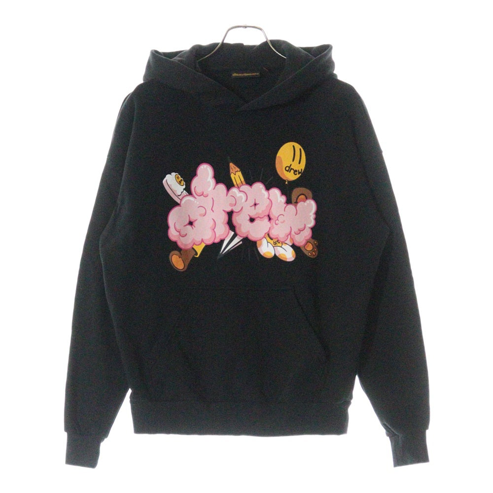 drew house(ドリューハウス) 22AW DOODLE HOODIE ドゥードゥル フロントプリント プルオーバー スウェットパーカー フーディ ブラック