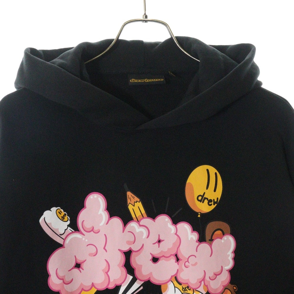 drew house(ドリューハウス) 22AW DOODLE HOODIE ドゥードゥル フロントプリント プルオーバー スウェットパーカー フーディ ブラック