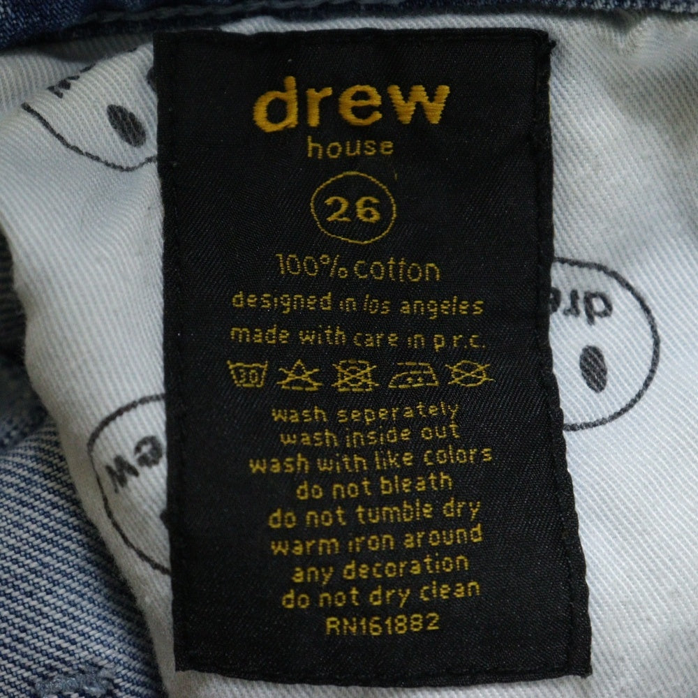 drew house(ドリューハウス) 21SS WIND LEG JEAN ヴィンテージ加工 ボタンフライ デニムパンツ ジーンズ インディゴ