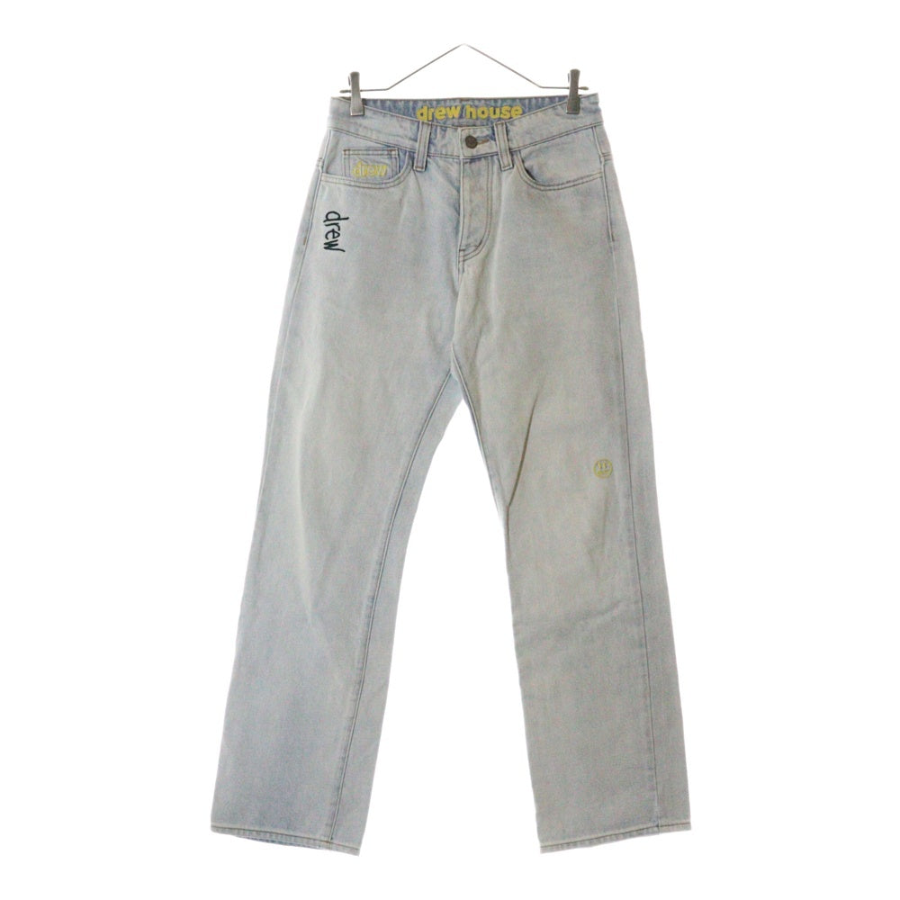 drew house(ドリューハウス) 21SS WIND LEG JEAN ヴィンテージ加工 ボタンフライ デニムパンツ ジーンズ ブルー