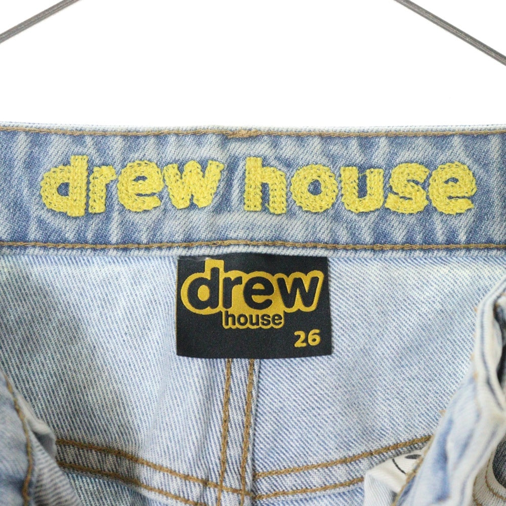 drew house(ドリューハウス) 21SS WIND LEG JEAN ヴィンテージ加工 ボタンフライ デニムパンツ ジーンズ ブルー