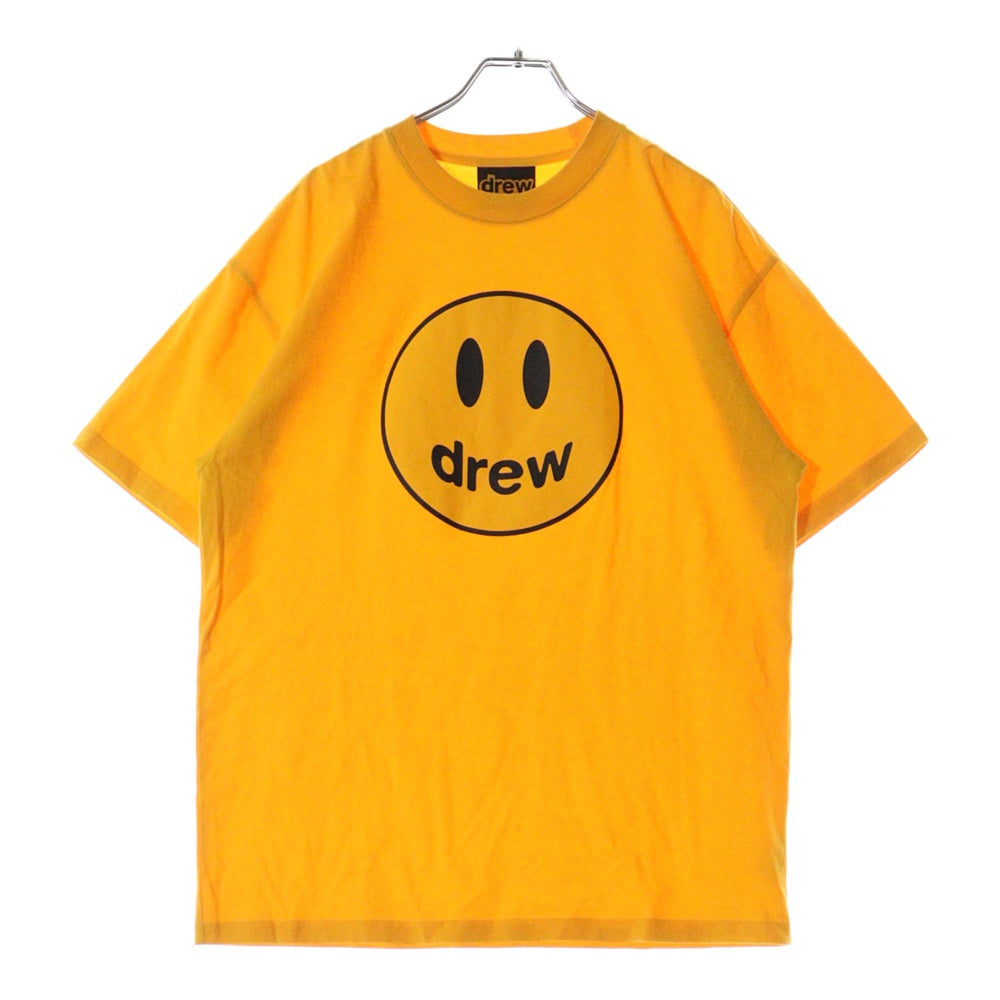 drew house(ドリューハウス) マスコット フロントロゴプリント クルーネック半袖Tシャツ カットソー イエロー