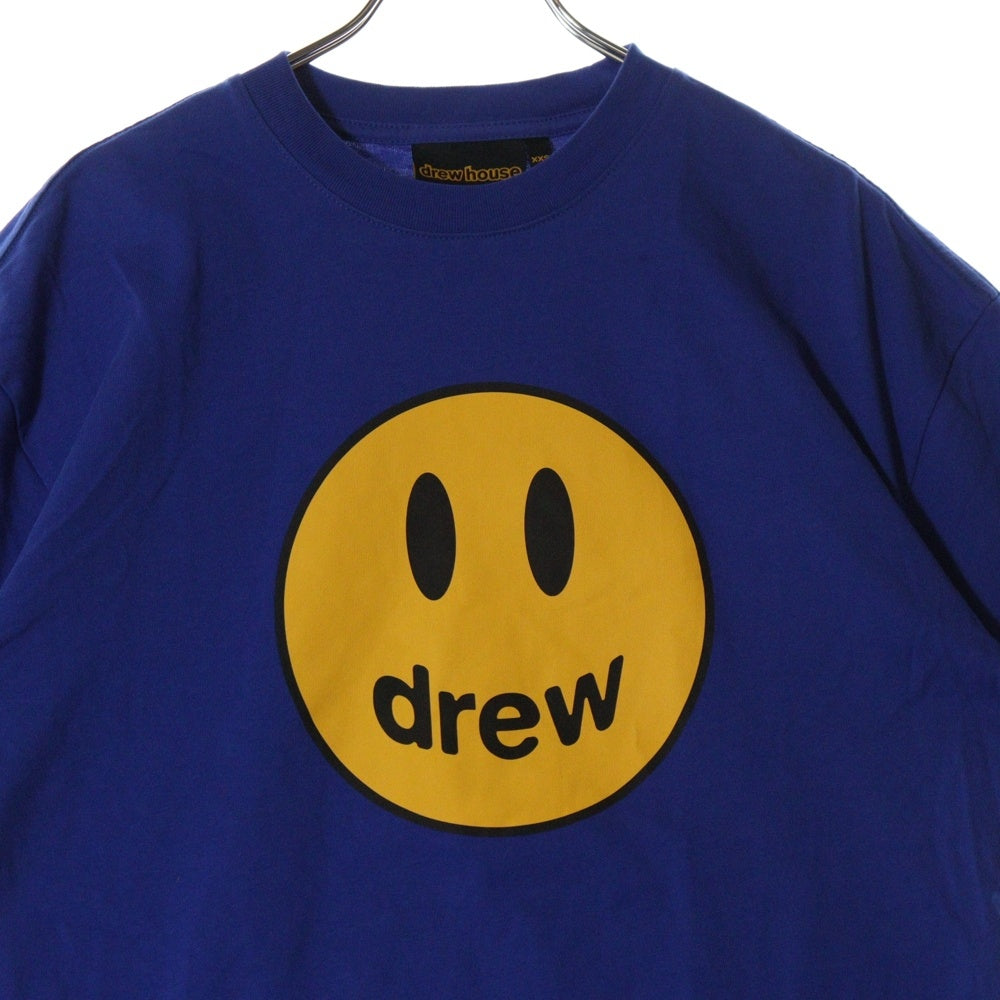 drew house(ドリューハウス) マスコット フロントロゴプリント クルーネック半袖Tシャツ カットソー ブルー/イエロー