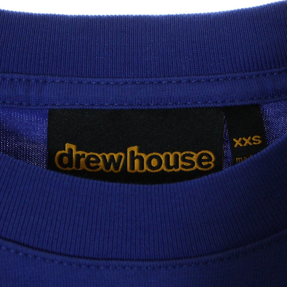 drew house(ドリューハウス) マスコット フロントロゴプリント クルーネック半袖Tシャツ カットソー ブルー/イエロー