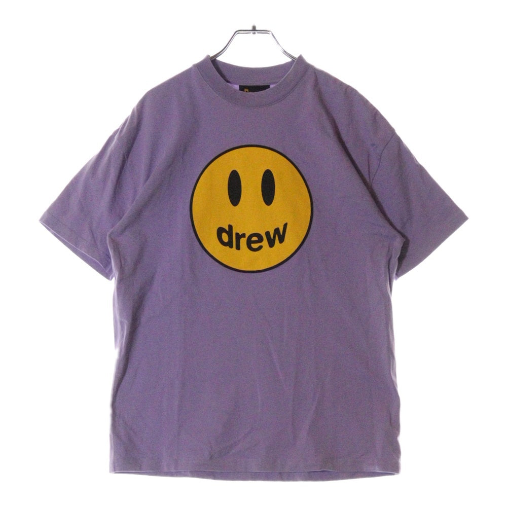 drew house(ドリューハウス) マスコット フロントロゴプリント クルーネック半袖Tシャツ カットソー パープル/イエロー