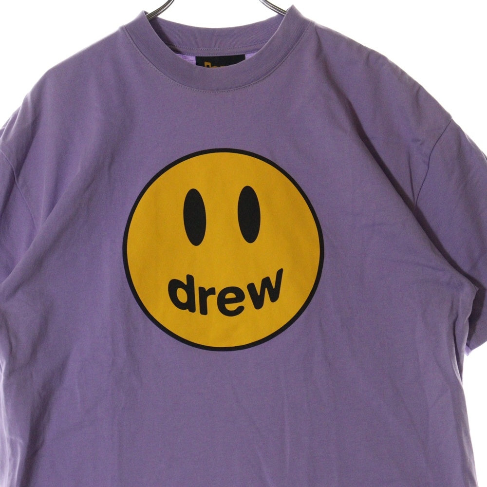 drew house(ドリューハウス) マスコット フロントロゴプリント クルーネック半袖Tシャツ カットソー パープル/イエロー