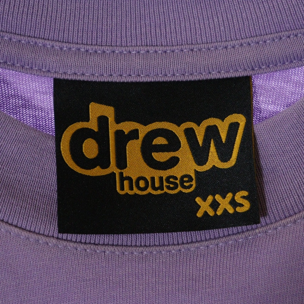 drew house(ドリューハウス) マスコット フロントロゴプリント クルーネック半袖Tシャツ カットソー パープル/イエロー