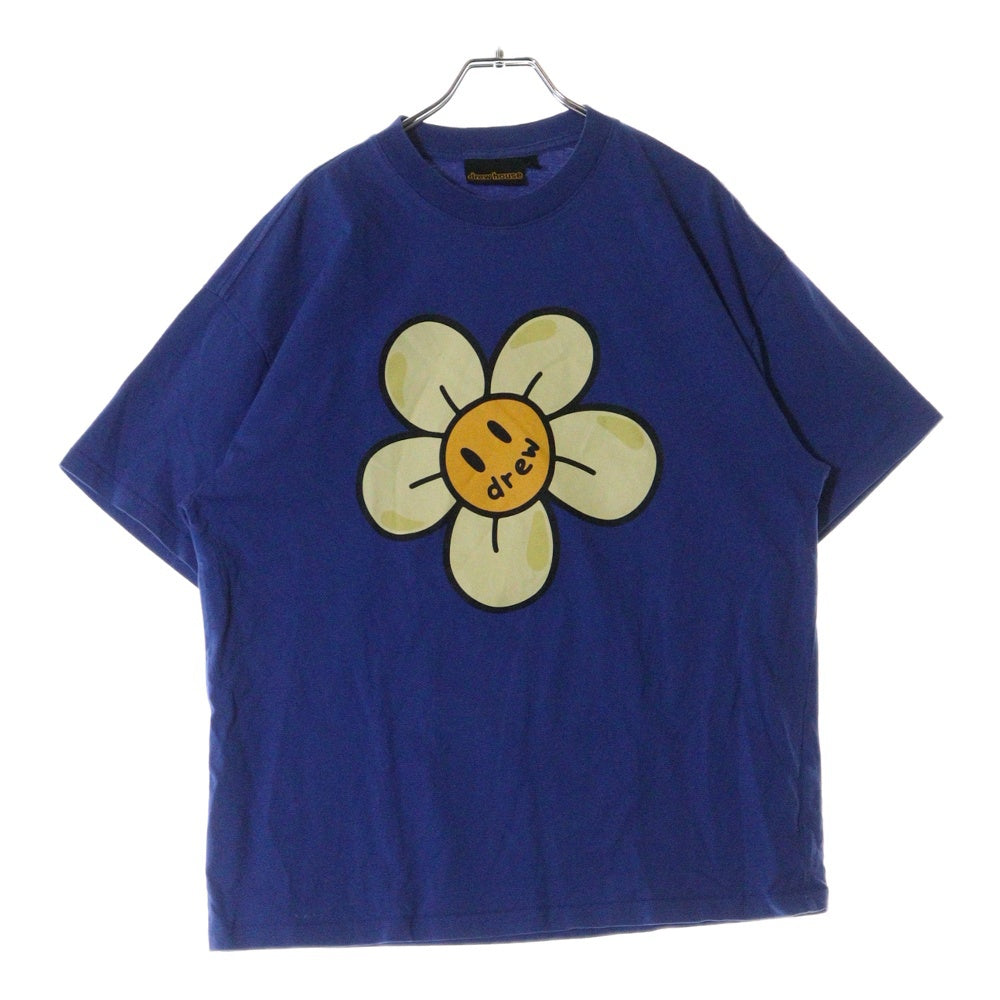 drew house(ドリューハウス) 23SS DAISY TEE デイジー フロントマスコットロゴプリント クルーネック半袖Tシャツ カットソー ブルー
