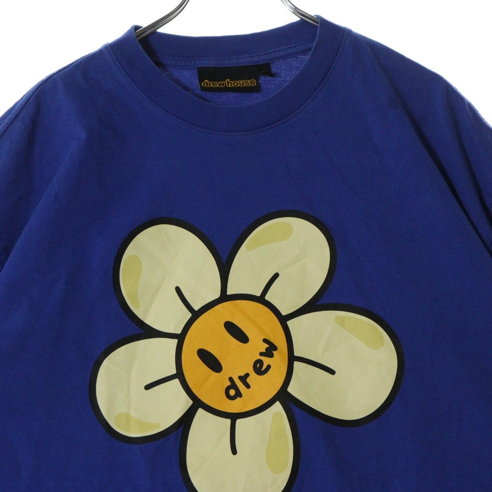drew house(ドリューハウス) 23SS DAISY TEE デイジー フロントマスコットロゴプリント クルーネック半袖Tシャツ カットソー ブルー