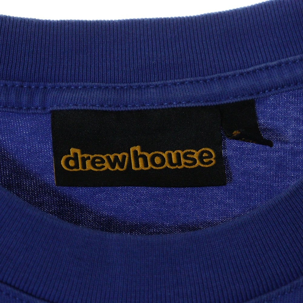 drew house(ドリューハウス) 23SS DAISY TEE デイジー フロントマスコットロゴプリント クルーネック半袖Tシャツ カットソー ブルー