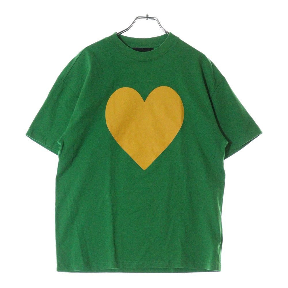 drew house(ドリューハウス) 24SS LOVE SS TEE ラブ フロントプリント クルーネック半袖Tシャツ カットソー グリーン/イエロー