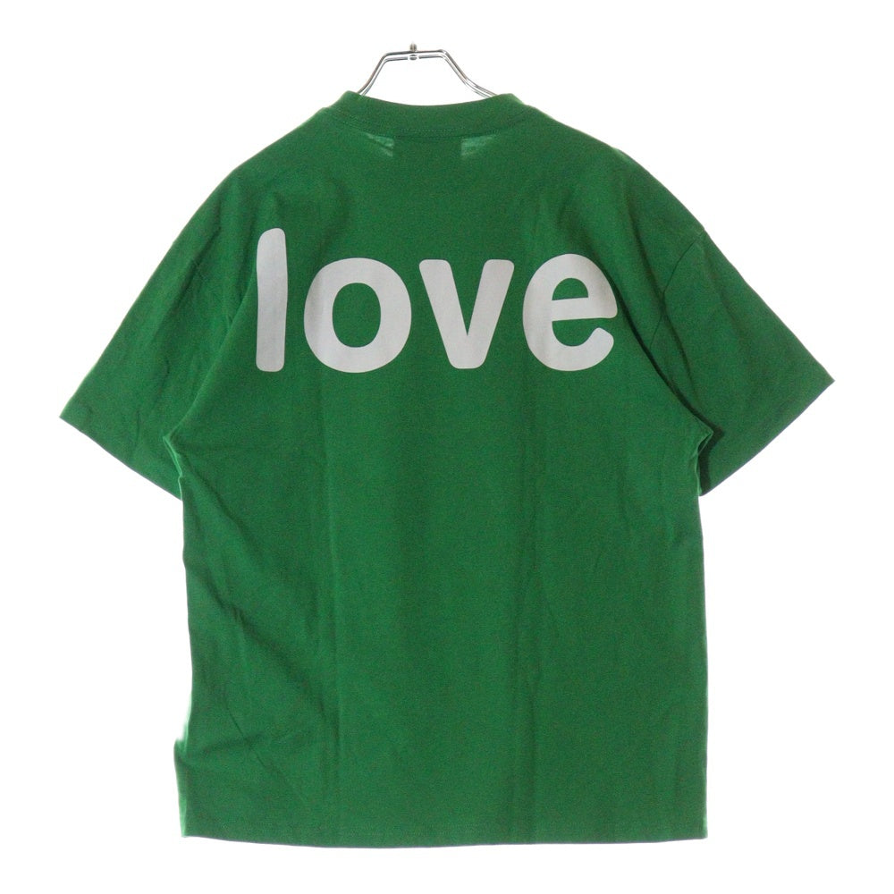 drew house(ドリューハウス) 24SS LOVE SS TEE ラブ フロントプリント クルーネック半袖Tシャツ カットソー グリーン/イエロー