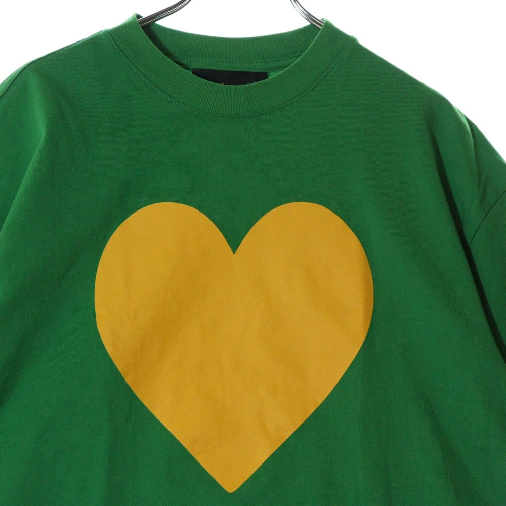 drew house(ドリューハウス) 24SS LOVE SS TEE ラブ フロントプリント クルーネック半袖Tシャツ カットソー グリーン/イエロー