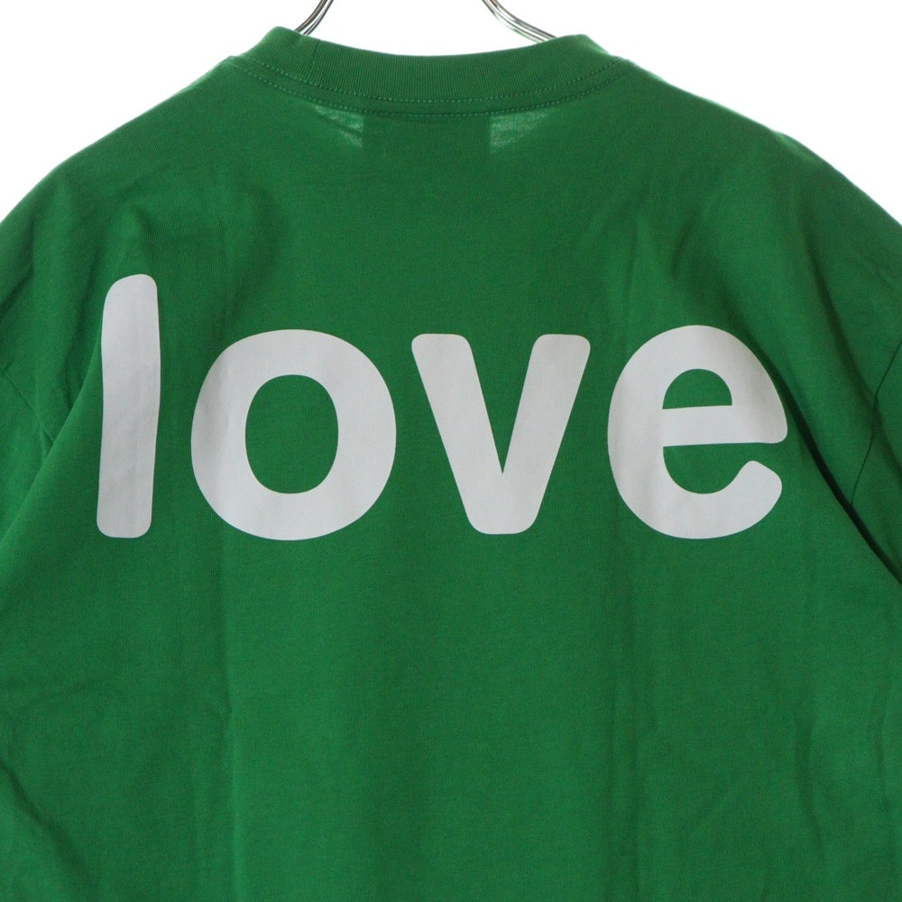 drew house(ドリューハウス) 24SS LOVE SS TEE ラブ フロントプリント クルーネック半袖Tシャツ カットソー グリーン/イエロー