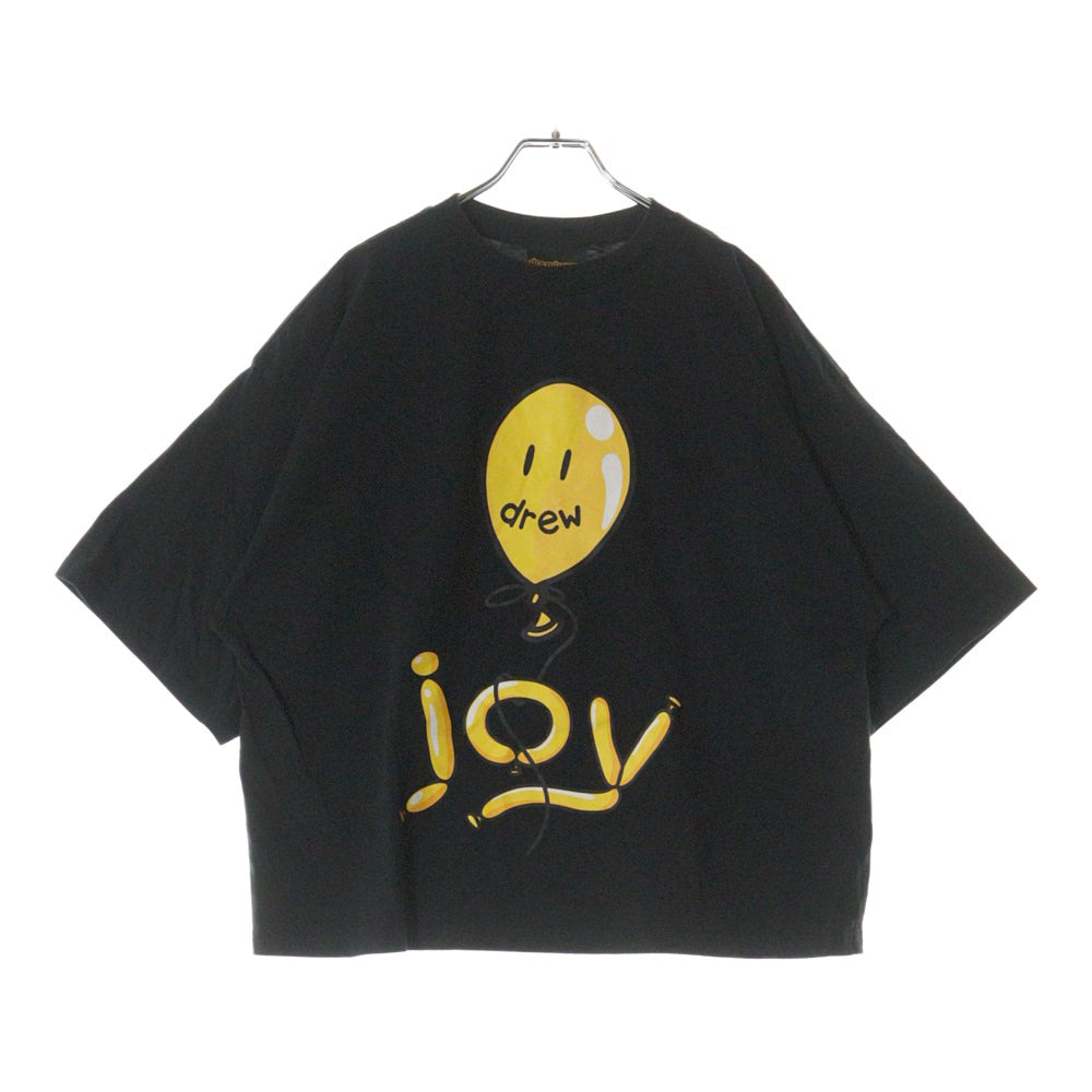 drew house(ドリューハウス) 22AW JOY BOXY SS TEE ジョイ バルーン マスコットロゴプリント クルーネック半袖Tシャツ カットソー ブラック/イエロー