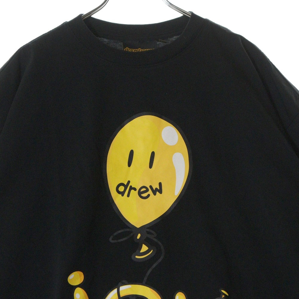 drew house(ドリューハウス) 22AW JOY BOXY SS TEE ジョイ バルーン マスコットロゴプリント クルーネック半袖Tシャツ カットソー ブラック/イエロー