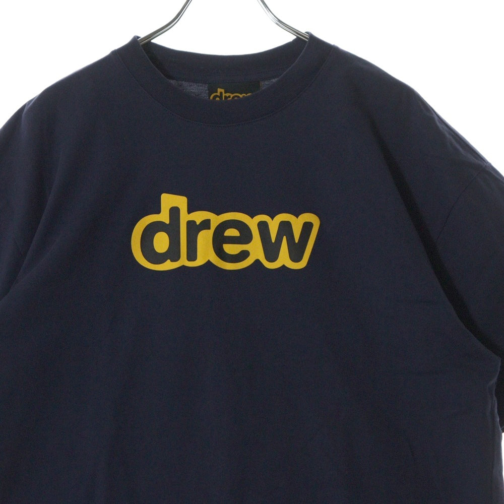 drew house(ドリューハウス) フロントロゴプリント クルーネック半袖Tシャツ カットソー ネイビー