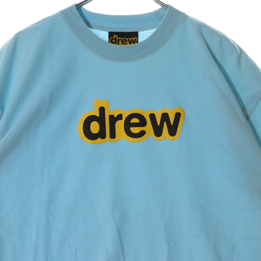 drew house(ドリューハウス) フロントロゴプリント クルーネック半袖Tシャツ カットソー ブルー