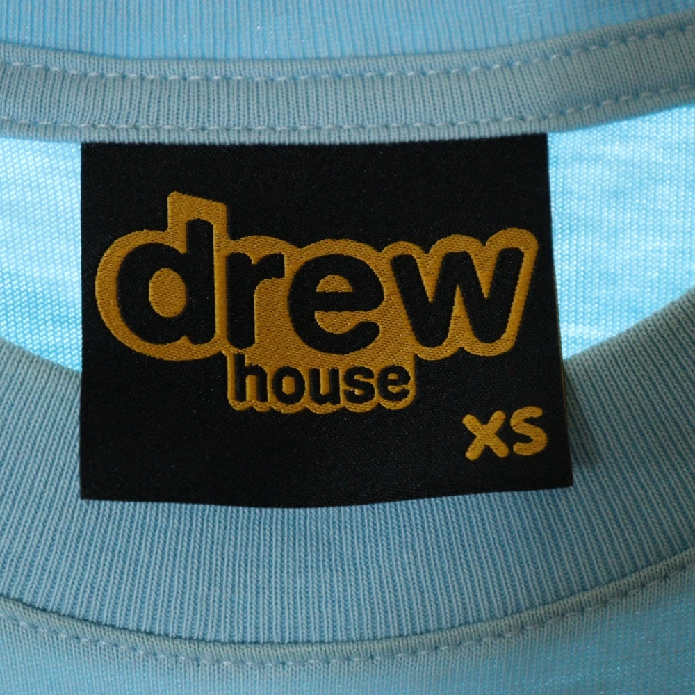drew house(ドリューハウス) フロントロゴプリント クルーネック半袖Tシャツ カットソー ブルー