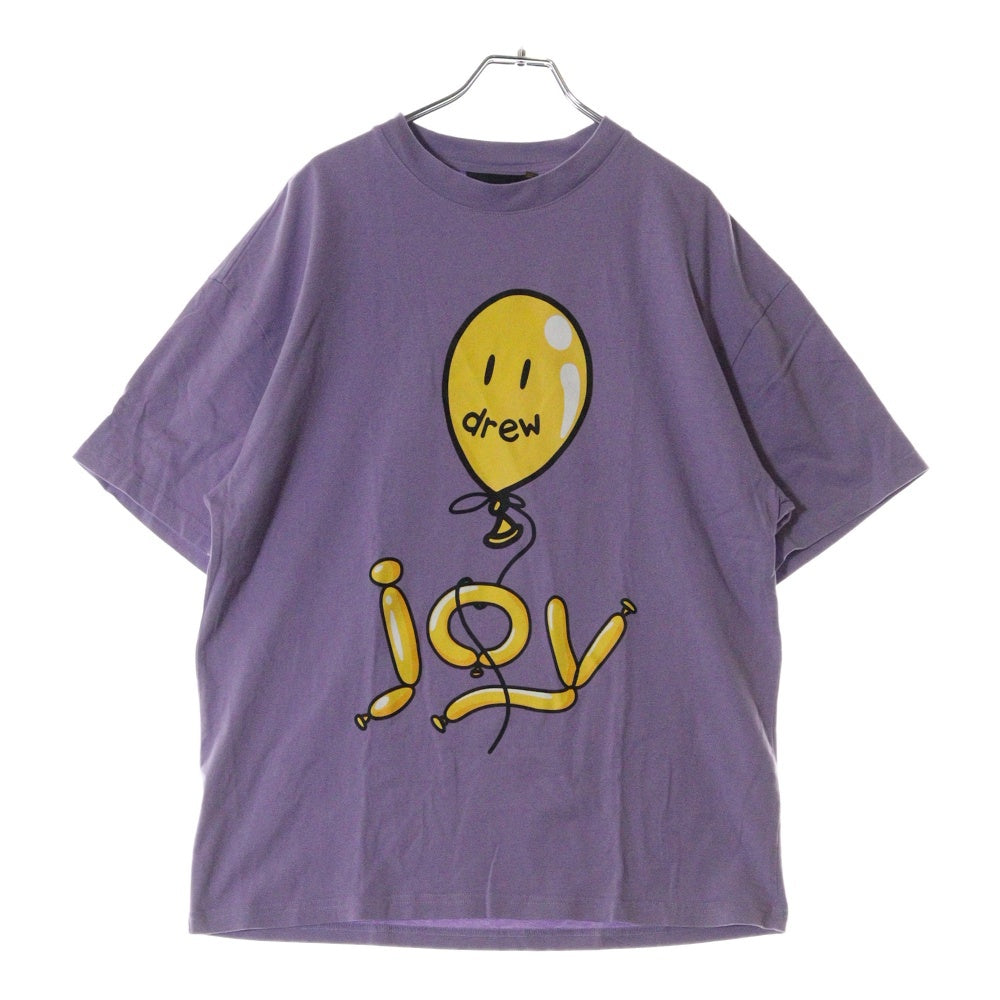 drew house(ドリューハウス) 21AW JOY T-SHIRT ジョイ バルーン マスコットロゴプリント クルーネック半袖Tシャツ カットソー パープル/イエロー