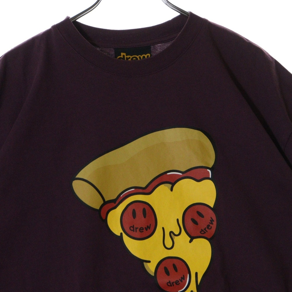 drew house(ドリューハウス) 21AW PIZZA T-SHIRT ピザ マスコットロゴプリント クルーネック半袖Tシャツ カットソー パープル/イエロー