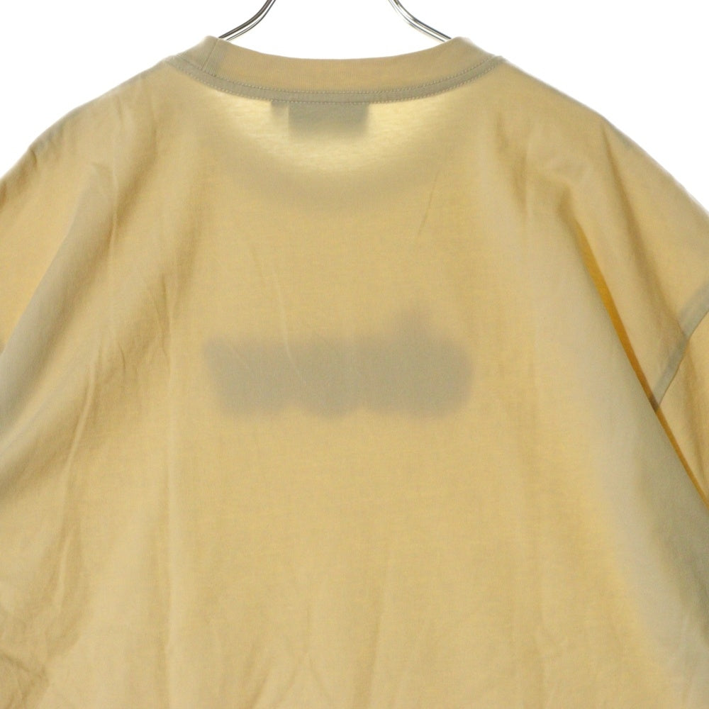 drew house(ドリューハウス) フロントロゴプリント クルーネック半袖Tシャツ カットソー ベージュ/イエロー