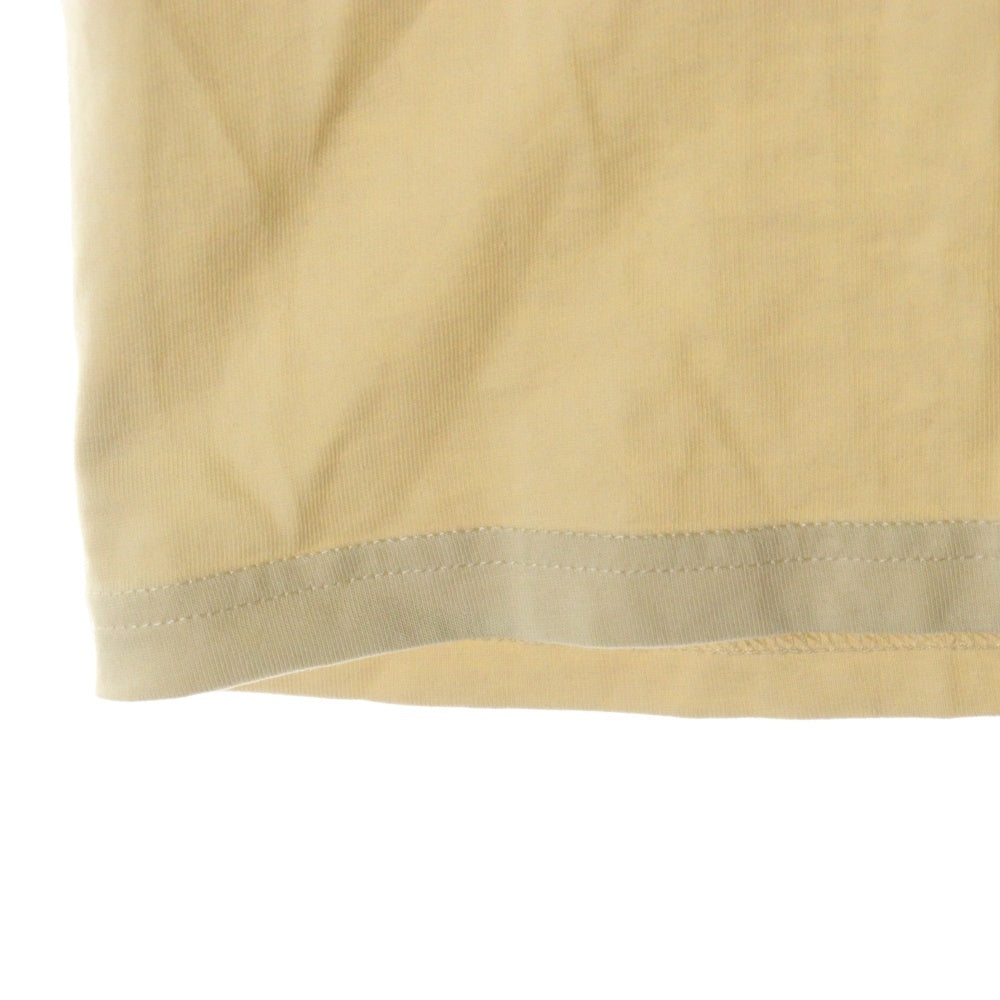 drew house(ドリューハウス) フロントロゴプリント クルーネック半袖Tシャツ カットソー ベージュ/イエロー