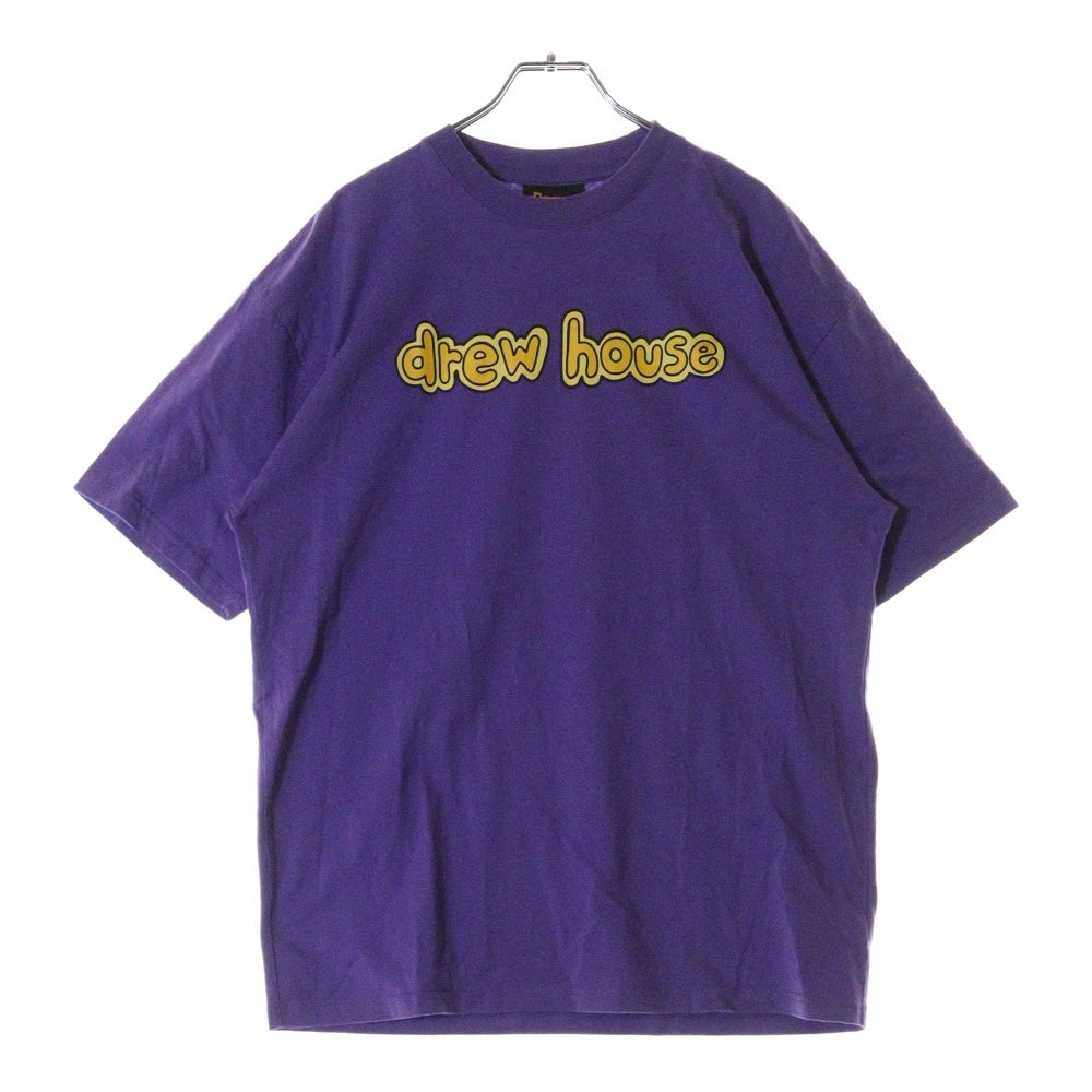 drew house(ドリューハウス) 21AW LOGO TEE フロントロゴプリント クルーネック半袖Tシャツ カットソー パープル/イエロー