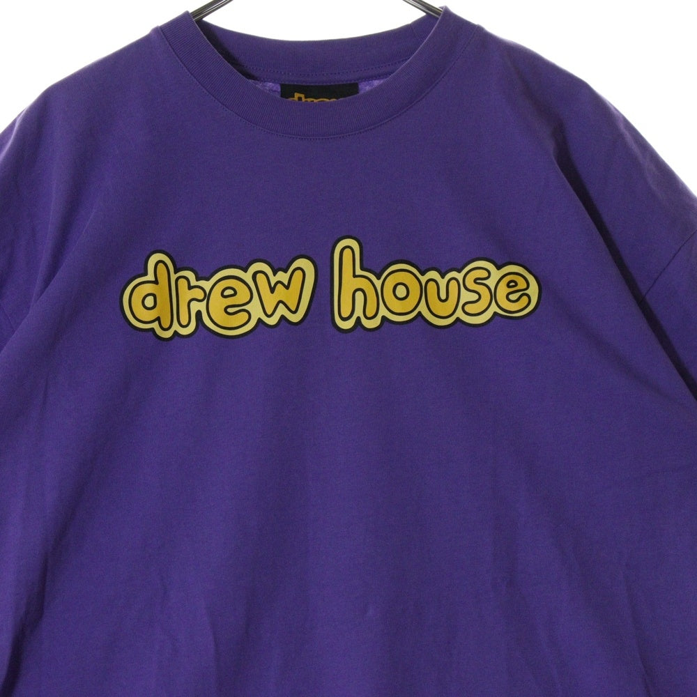 drew house(ドリューハウス) 21AW LOGO TEE フロントロゴプリント クルーネック半袖Tシャツ カットソー パープル/イエロー