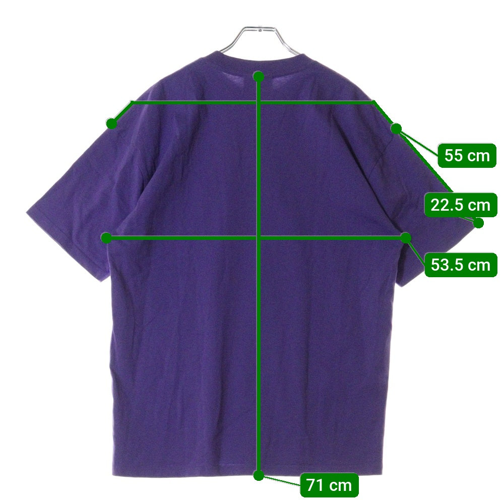 drew house(ドリューハウス) 21AW LOGO TEE フロントロゴプリント クルーネック半袖Tシャツ カットソー パープル/イエロー