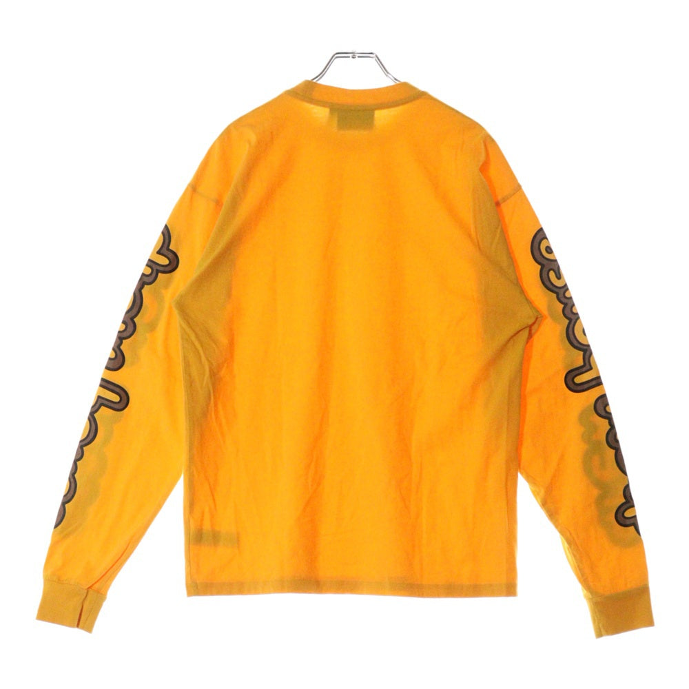 drew house(ドリューハウス) 21SS LOGO LONGSLEEVE アームロゴプリント ロングスリーブ クルーネック長袖Tシャツ カットソー イエロー