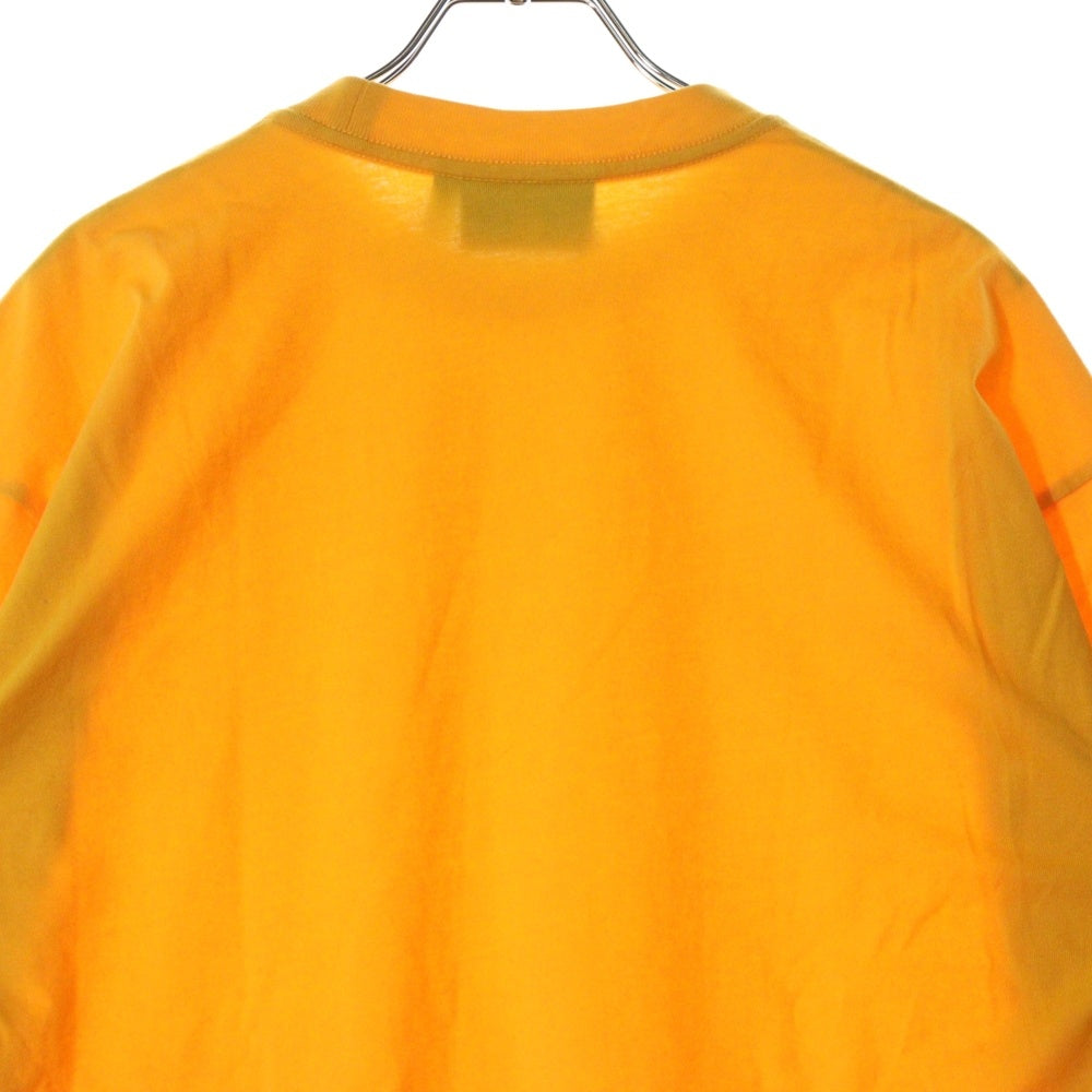 drew house(ドリューハウス) 21SS LOGO LONGSLEEVE アームロゴプリント ロングスリーブ クルーネック長袖Tシャツ カットソー イエロー