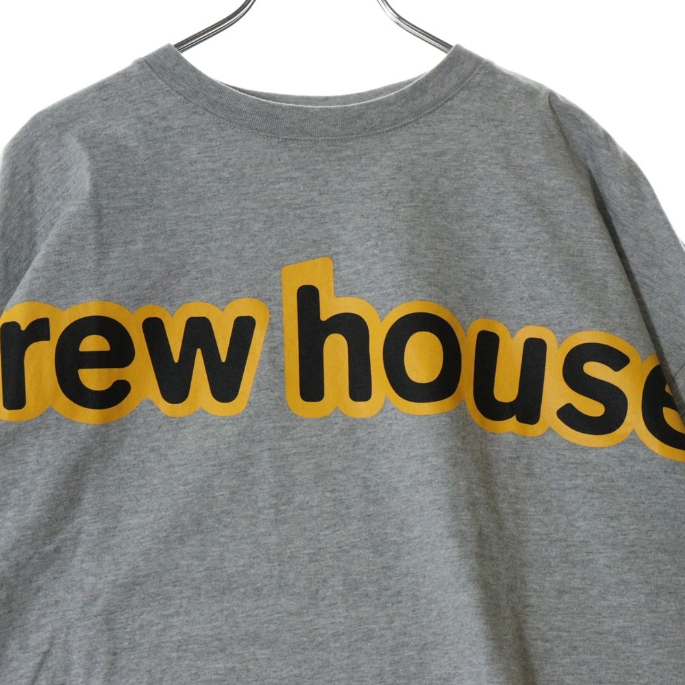 drew house(ドリューハウス) LOGO BOXY TEE フロントロゴプリント ボクシー ビッグシルエット クルーネック半袖Tシャツ カットソー グレー